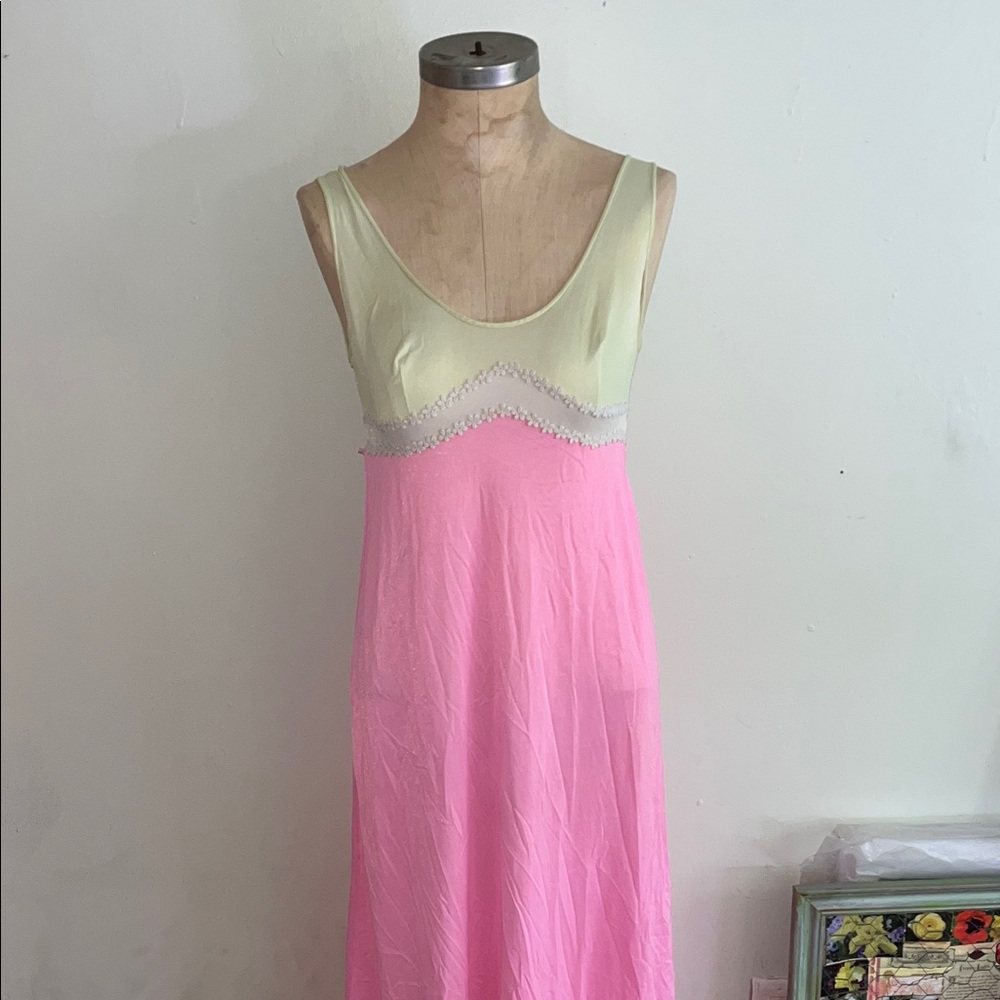 Elegant Pink and Cream Nightgown
